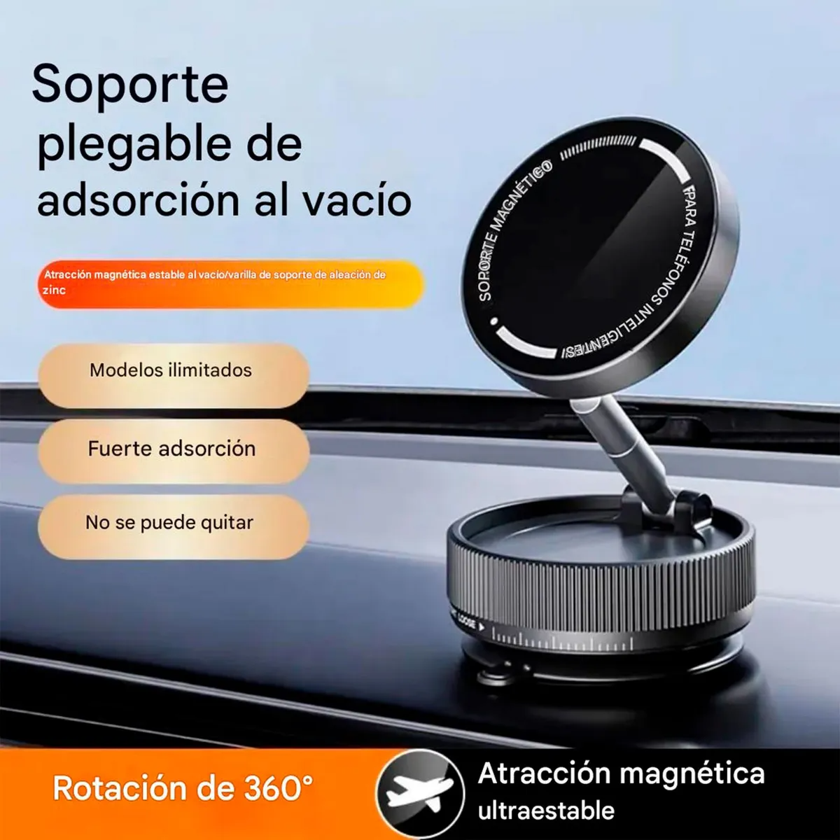 📱 ¡Soporte Magnético 360° con Ventosa de Succión – El Aliado Perfecto para Tu Día a Día!